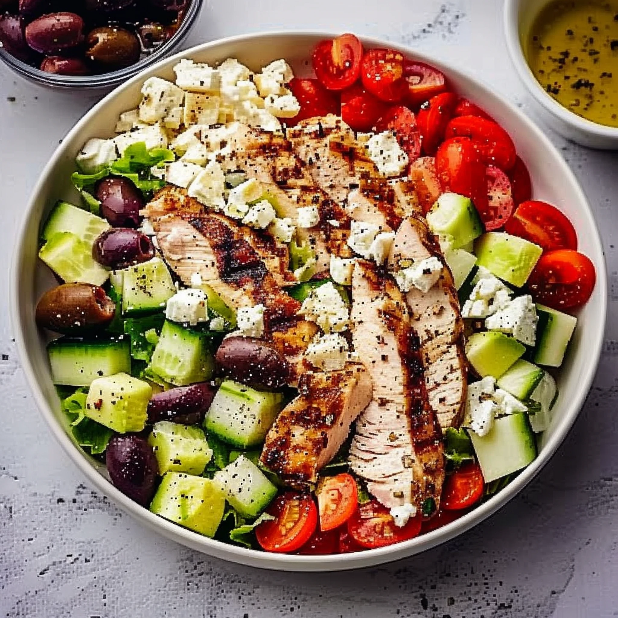 Minute Grilled Chicken Greek Salad Recipe for Healthy Eating - Recipe Image