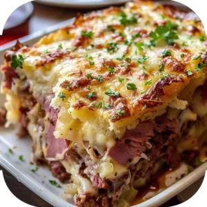 Easy 50-Minute Layered Reuben Casserole Recipe - Recipe Image
