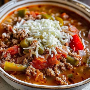 Minute Cozy Stuffed Bell Pepper Soup Recipe - Recipe Image
