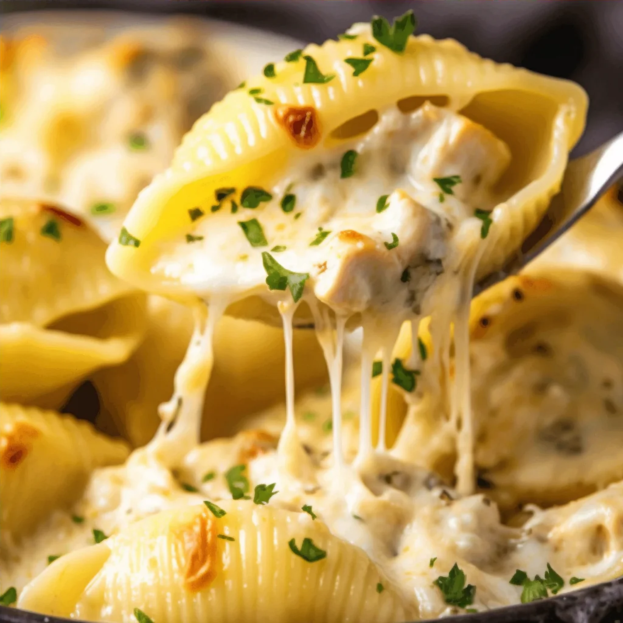 Easy Million Dollar Chicken Alfredo Stuffed Shells Recipe - Recipe Image
