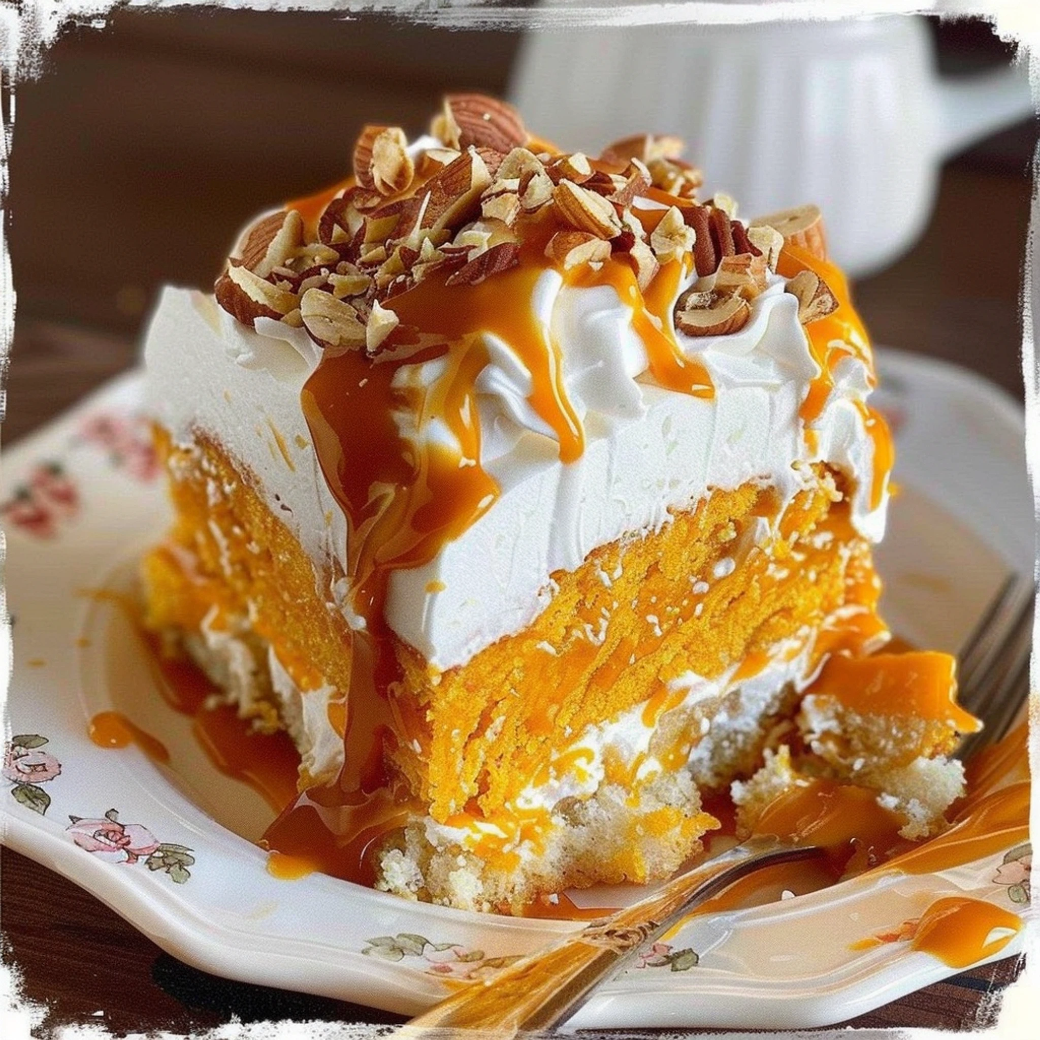 Moist Sweet Potato Caramel Poke Cake Recipe for Health Lovers - Recipe Image