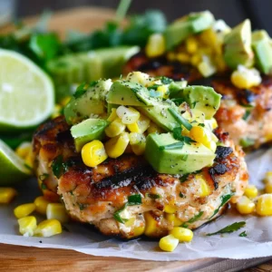 Easy Chicken Burgers with Avocado Corn Salsa Recipe - Recipe Image