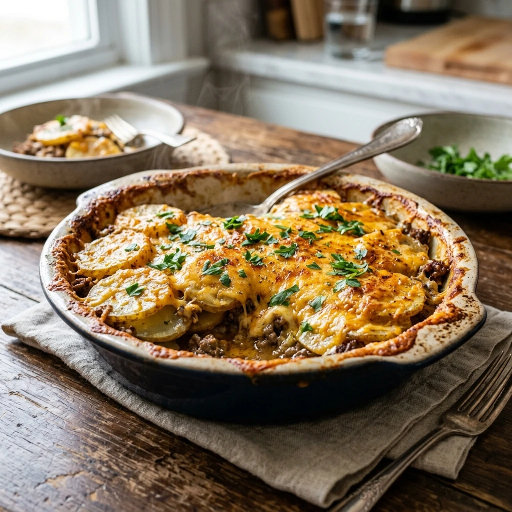 Easy Hobo Casserole Ground Beef Dinner Everyone Loves - Recipe Image