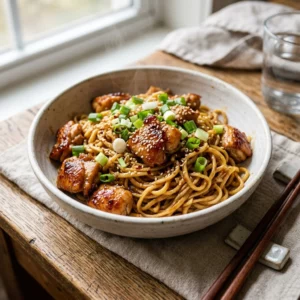 Sticky Garlic Chicken Noodles You’ll Crave Every Week - Recipe Image