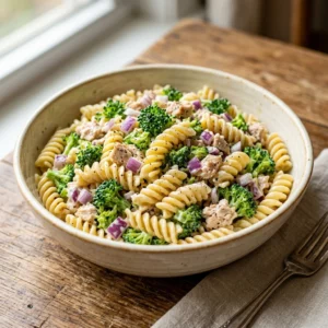 Minute Broccoli Pasta Salad with Bacon for Summer - Recipe Image