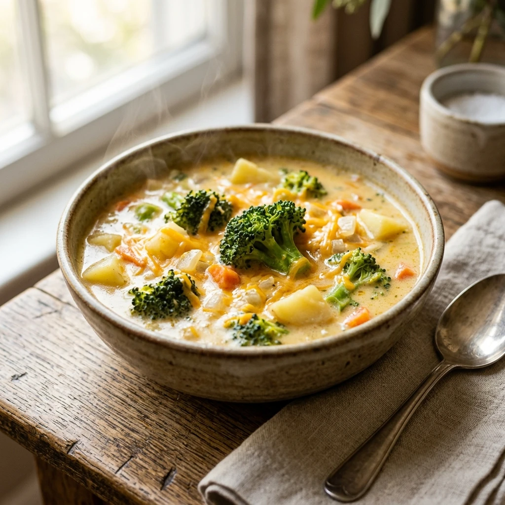 Creamy Broccoli Potato Cheese Soup That Feels Like Pure Comfort - Recipe Image