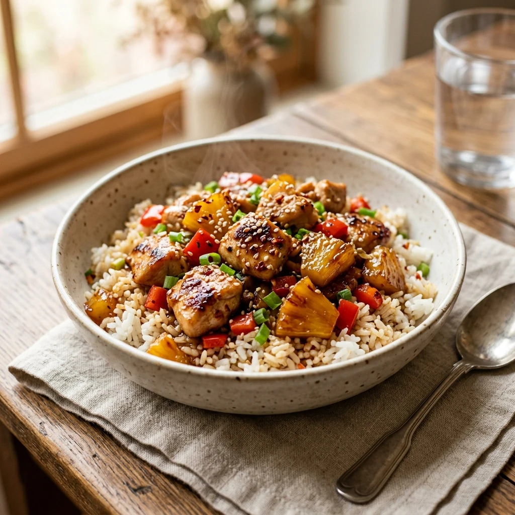 Easy Pineapple Chicken and Rice Recipe for Busy Weeknights - Recipe Image