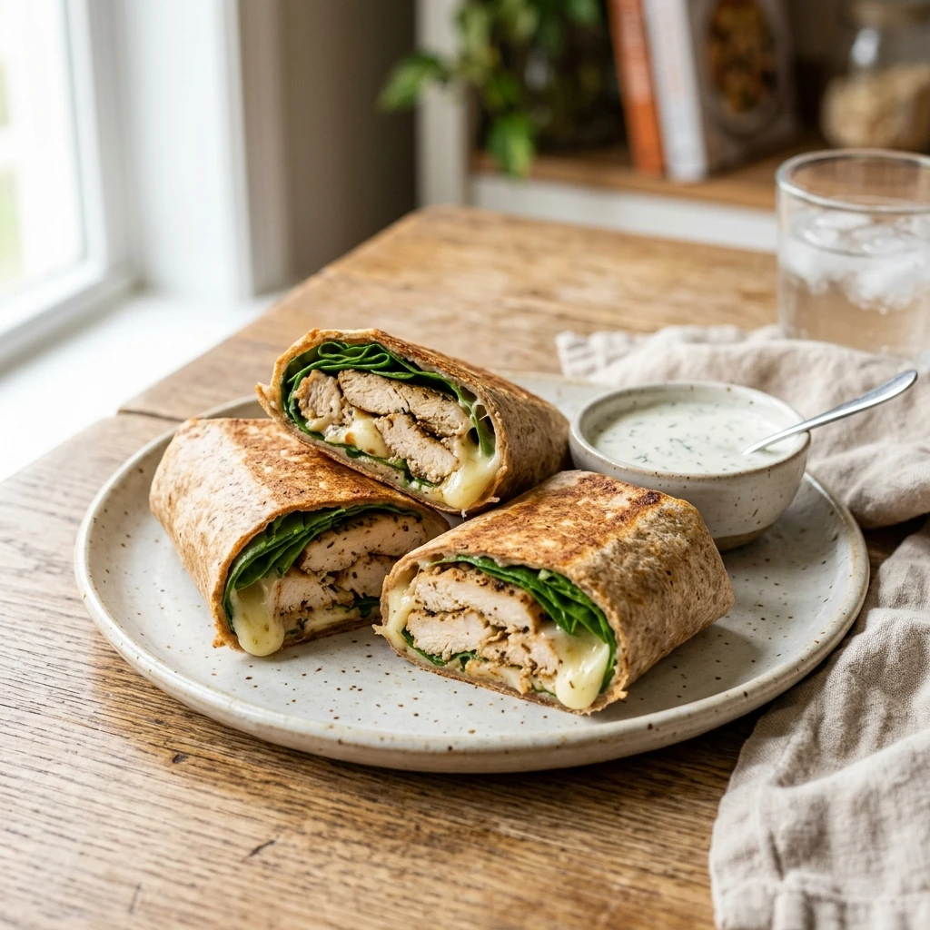 Crispy Air Fryer Chicken Mozzarella Wraps With Melty Cheese - Recipe Image