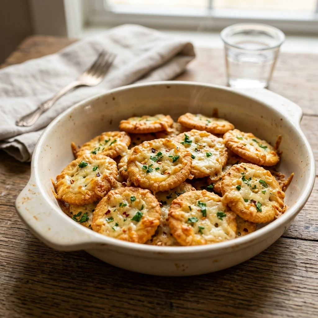 Garlic Bread Ritz Bits – The Ultimate Crunchy Snack - Recipe Image