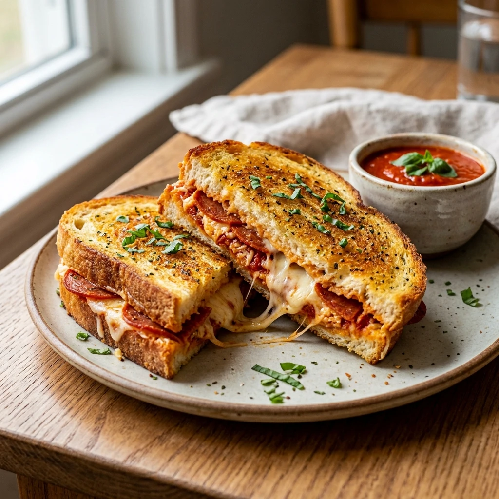 Easy Pizza Grilled Cheese Sandwich - Recipe Image