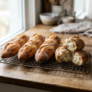 Easy Crusty Mini Baguettes Recipe - Recipe Image