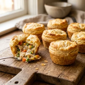 Easy Chicken Pot Pie Biscuit Cups - Recipe Image