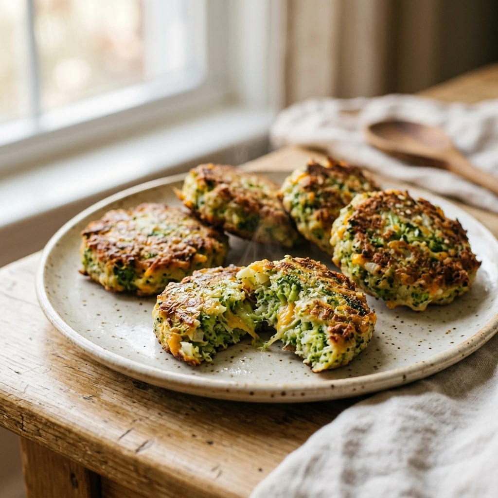 Easy Broccoli Cheese Patties for a Crispy Veggie Snack - Recipe Image